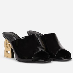 Dolce & Gabbana Black Patent Mules with DG Pop Heel UK