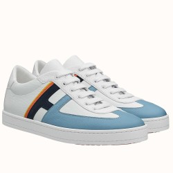 Hermes Boomerang Multicolour Blue Leather Low Top Trainers Grained