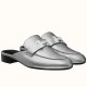replica Hermes Trocadero Mules In Silver Nappa Leather UK