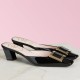 Replica Roger Vivier Belle Vivier Metal Buckle Mules in Black Patent Leather UK replica Roger Vivier Belle Vivier Metal Buckle Mules in Black Patent Leather UK