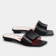 Replica Roger Vivier Covered Buckle Mules in Black Leather UK replica Roger Vivier Covered Buckle Mules in Black Leather UK
