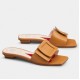 Replica Roger Vivier Covered Buckle Mules in Brown Leather UK replica Roger Vivier Covered Buckle Mules in Brown Leather UK