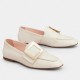 replica Roger Vivier Soft Metal Buckle Loafers in White Leather UK