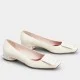 Replica Roger Vivier Strass Heel Covered Buckle Ballerinas In White Patent Leather Uk - 2486 - Buddha Luxury