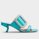 Replica Roger Vivier Viv Choc Side Strass Buckle Mules in Blue Leather UK replica Roger Vivier Viv Choc Side Strass Buckle Mules in Blue Leather UK