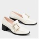 Replica Roger Vivier Viv Rangers Strass Buckle Loafers in White Patent Leather UK replica Roger Vivier Viv Rangers Strass Buckle Loafers in White Patent Leather UK