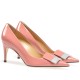replica Sergio Rossi SR1 Pumps 75mm In Pink Patent UK