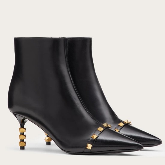 Replica Valentino 2974 V196 Buddha Luxury Replica Valentino Black Rockstud Ankle Boots With Sculpted Heel Uk - 2974 - Buddha Luxury