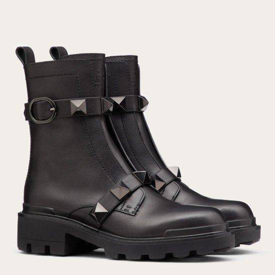 Replica Valentino 2981 V203 Buddha Luxury Replica Valentino Black Roman Stud Combat Boots With Tonal Studs Uk - 2981 - Buddha Luxury