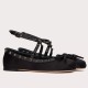 replica Valentino Rockstud Ballerina In Black Satin UK