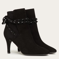 Valentino Rockstud Flair 85MM Ankle Boots In Black Suede UK