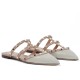 Replica Valentino Rockstud Flat Mules In Opal-grey Patent Leather UK replica Valentino Rockstud Flat Mules In Opal-grey Patent Leather UK