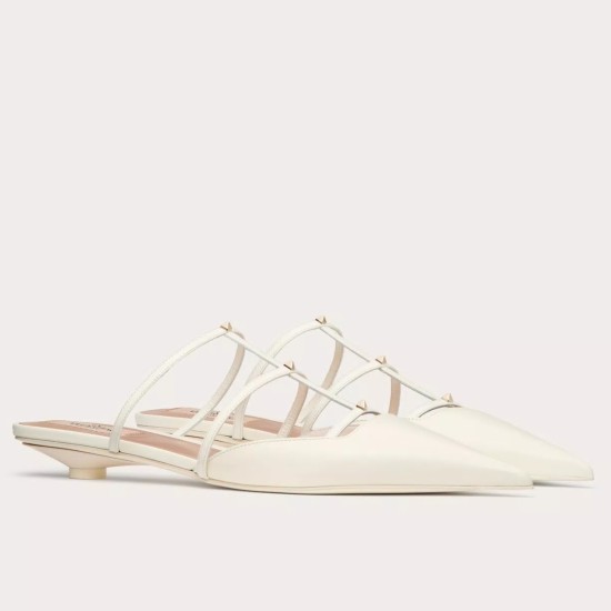 Replica Valentino Rockstud Wispy Mules in White Leather UK replica Valentino Rockstud Wispy Mules in White Leather UK
