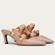 replica Valentino Roman Stud Mules 65mm In Rose Cannelle Calfskin UK