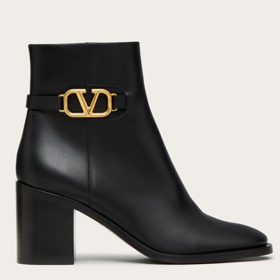 Replica Valentino VLogo Ankle Boots 75mm In Black Leather UK replica Valentino VLogo Ankle Boots 75mm In Black Leather UK