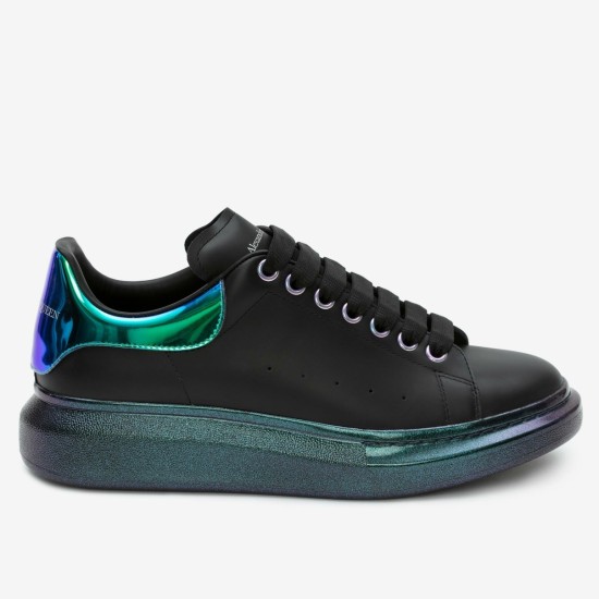 replica alexander mcqueenblack oversized sneakers with iridescent heel uk