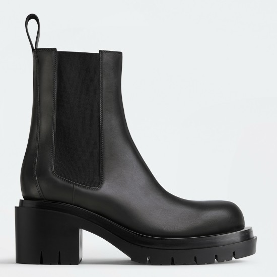 replica Bottega Veneta Lug Chelsea Boots In Black Calfskin UK