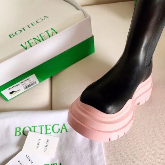 Replica Bottega Veneta 3010 BV356 Buddha Luxury Replica Bottega Veneta Bv Tire Chelsea Boots With Pink Outsole Uk - 3010 - Buddha Luxury