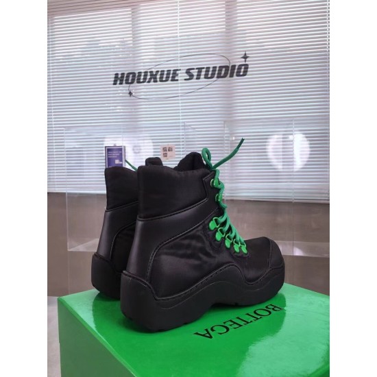 replica Bottega Veneta Puddle Bomber Ankle Boots In Black Fabric UK