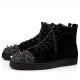 Christian Louboutin Men's Pik Pik Strass Suede High-Top Sneakers Black pair side profile
