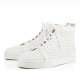 Christian Louboutin Louis Spikes Flat white leather high-top trainers side view