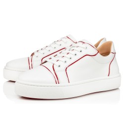 Christian Louboutin Vieirissima Low Top Leather Trainers In White Smooth white