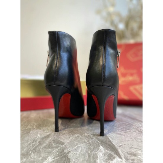 replica Christian Louboutin Birgikate 85mm Ankle Boots In Black Leather UK