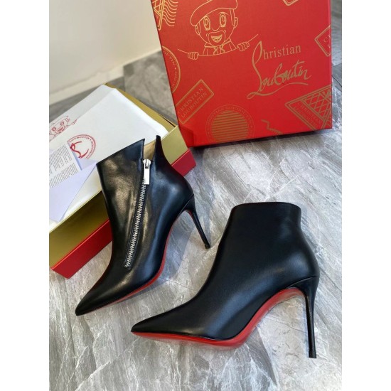 replica Christian Louboutin Birgikate 85mm Ankle Boots In Black Leather UK