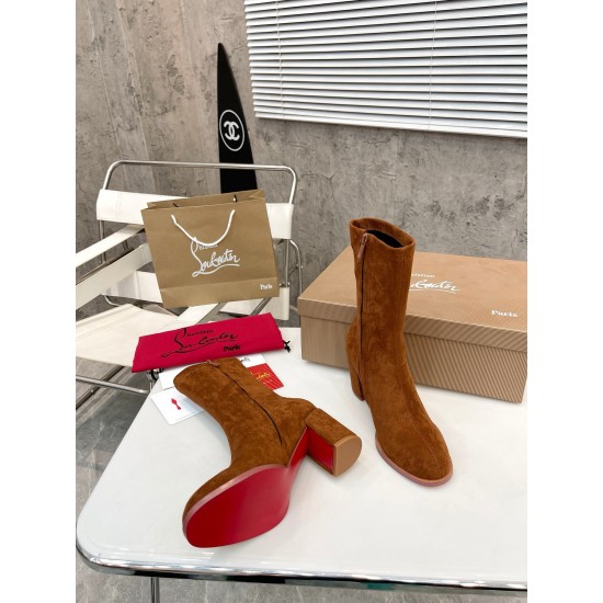 Replica Christian Louboutin Stretchadoxa 70Mm Ankle Boots In Brown Suede Uk - 3061 - Buddha Luxury