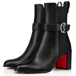 Christian Louboutin CL Chelsea Ankle Boots 70MM in Black Leather UK
