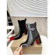 replica Christian Louboutin CL Chelsea Ankle Boots 70MM in Black Leather UK