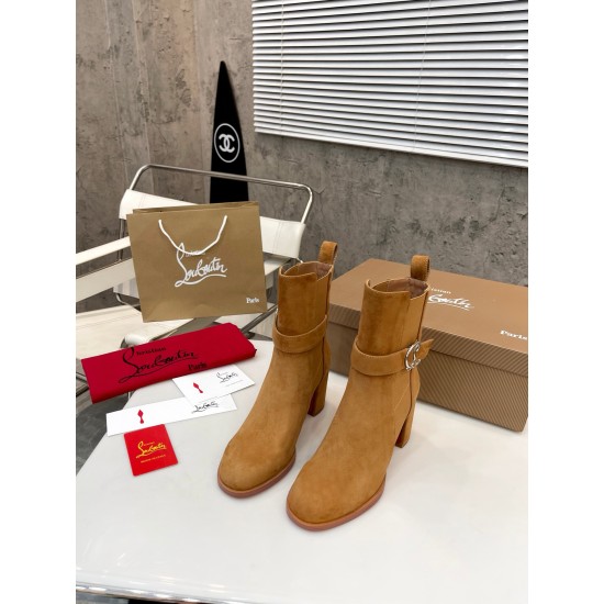 Replica Christian Louboutin CL Chelsea Ankle Boots 70MM in Brown Suede UK replica Christian Louboutin CL Chelsea Ankle Boots 70MM in Brown Suede UK