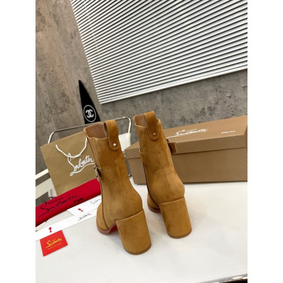 Replica Christian Louboutin CL Chelsea Ankle Boots 70MM in Brown Suede UK replica Christian Louboutin CL Chelsea Ankle Boots 70MM in Brown Suede UK