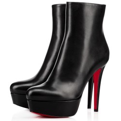 Christian Louboutin Bianca Ankle Boots 120mm in Black Lambskin UK