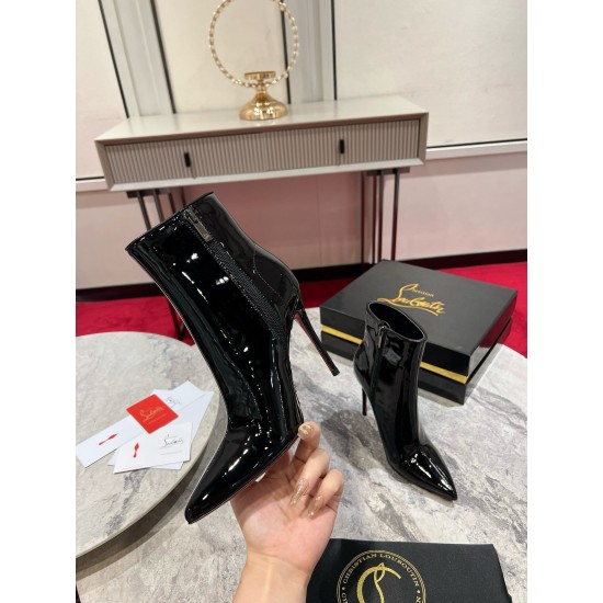 Replica Christian Louboutin 3075 CL1574 Buddha Luxury Replica Christian Louboutin Sporty Kate 85Mm Boots In Black Patent Leather Uk - 3075 - Buddha Luxury