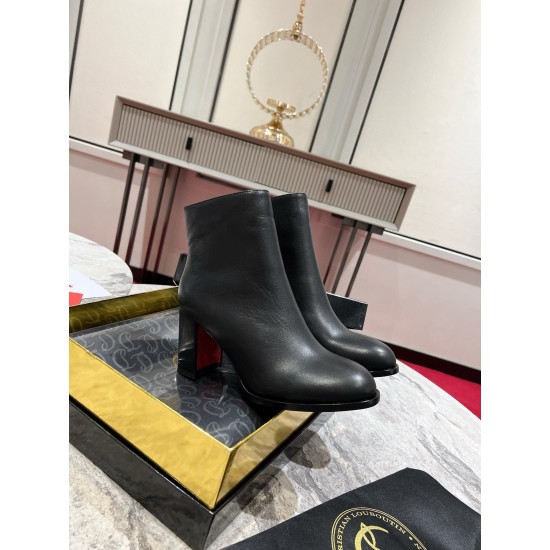 replica Christian Louboutin Adoxa 70mm Ankle Boots in Black Leather UK