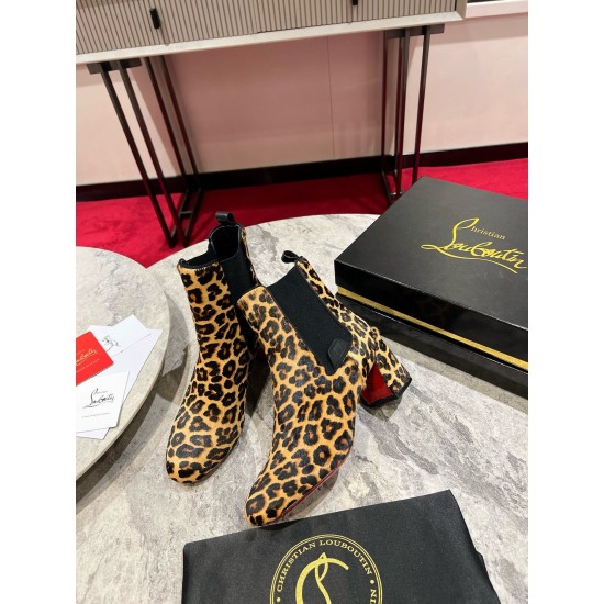 Replica Christian Louboutin 3080 CL1579 Buddha Luxury Replica Christian Louboutin Turelastic 55Mm Ankle Boots With Leopard Print Uk - 3080 - Buddha Luxury