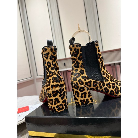 Replica Christian Louboutin 3080 CL1579 Buddha Luxury Replica Christian Louboutin Turelastic 55Mm Ankle Boots With Leopard Print Uk - 3080 - Buddha Luxury