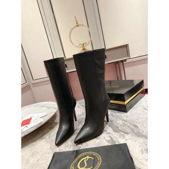 replica Christian Louboutin Astrilarge Ankle Boots 100mm in Black Leather UK