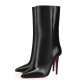 replica Christian Louboutin Astrilarge Ankle Boots 100mm in Black Leather UK