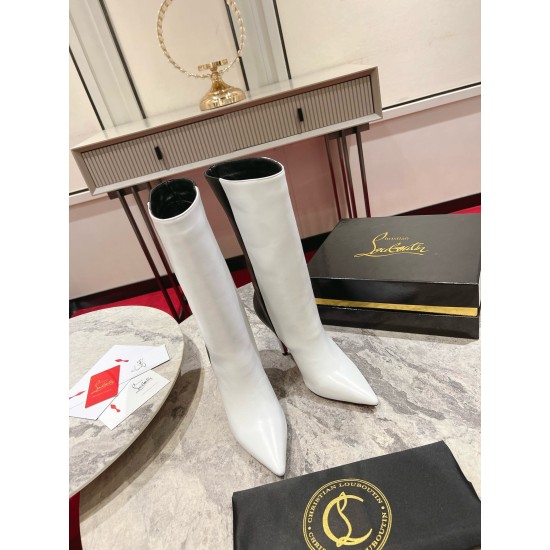 replica Christian Louboutin Astrilarge Ankle Boots 100mm in Bicolor Leather UK