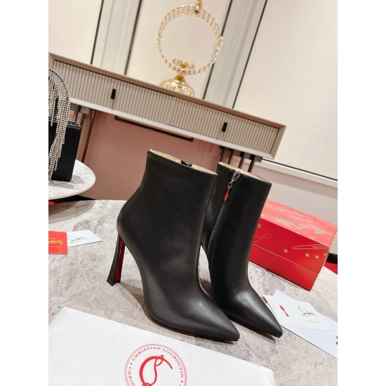 replica Christian Louboutin Condora Stretch 100mm Boots in Black Calfskin UK