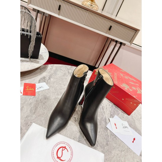 replica Christian Louboutin Condora Stretch 100mm Boots in Black Calfskin UK