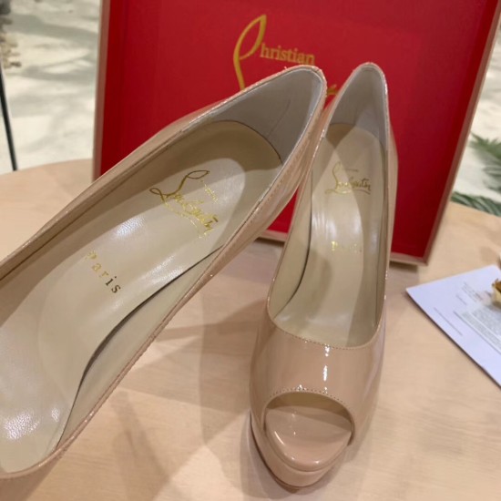Replica Christian Louboutin Nude Patent Fetish Peep 130mm Pumps UK replica Christian Louboutin Nude Patent Fetish Peep 130mm Pumps UK