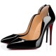 replica Christian Louboutin Black Patent Hot Chick 100mm Pumps UK
