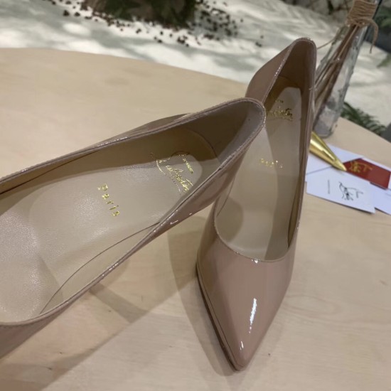 Replica Christian Louboutin Nude Patent Pigalle Plato 100Mm Pumps Uk - 3152 - Buddha Luxury