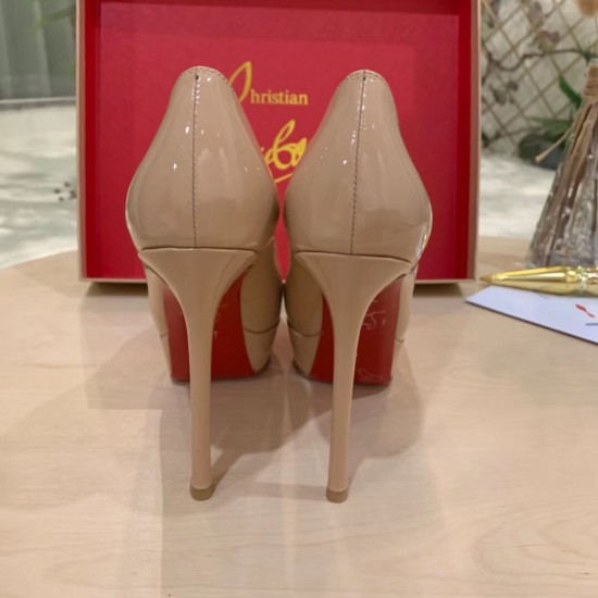 Replica Christian Louboutin 3157 CL277 Buddha Luxury Replica Christian Louboutin Nude Patent Dirditta 130Mm Pumps Uk - 3157 - Buddha Luxury