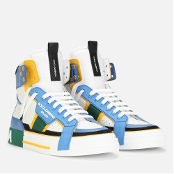 Dolce & Gabbana Dolce & Gabbana Custom High-Top Colour-Block Blue Trainers