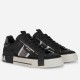 Dolce & Gabbana Custom 2.Zero Trainers Front View in black and white Three-quarter front view of black Dolce & Gabbana Custom 2.Zero trainers with white soles
