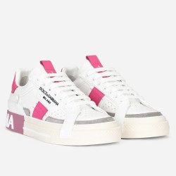Dolce & Gabbana Dolce & Gabbana Custom White And Pink Trainers Premium construction